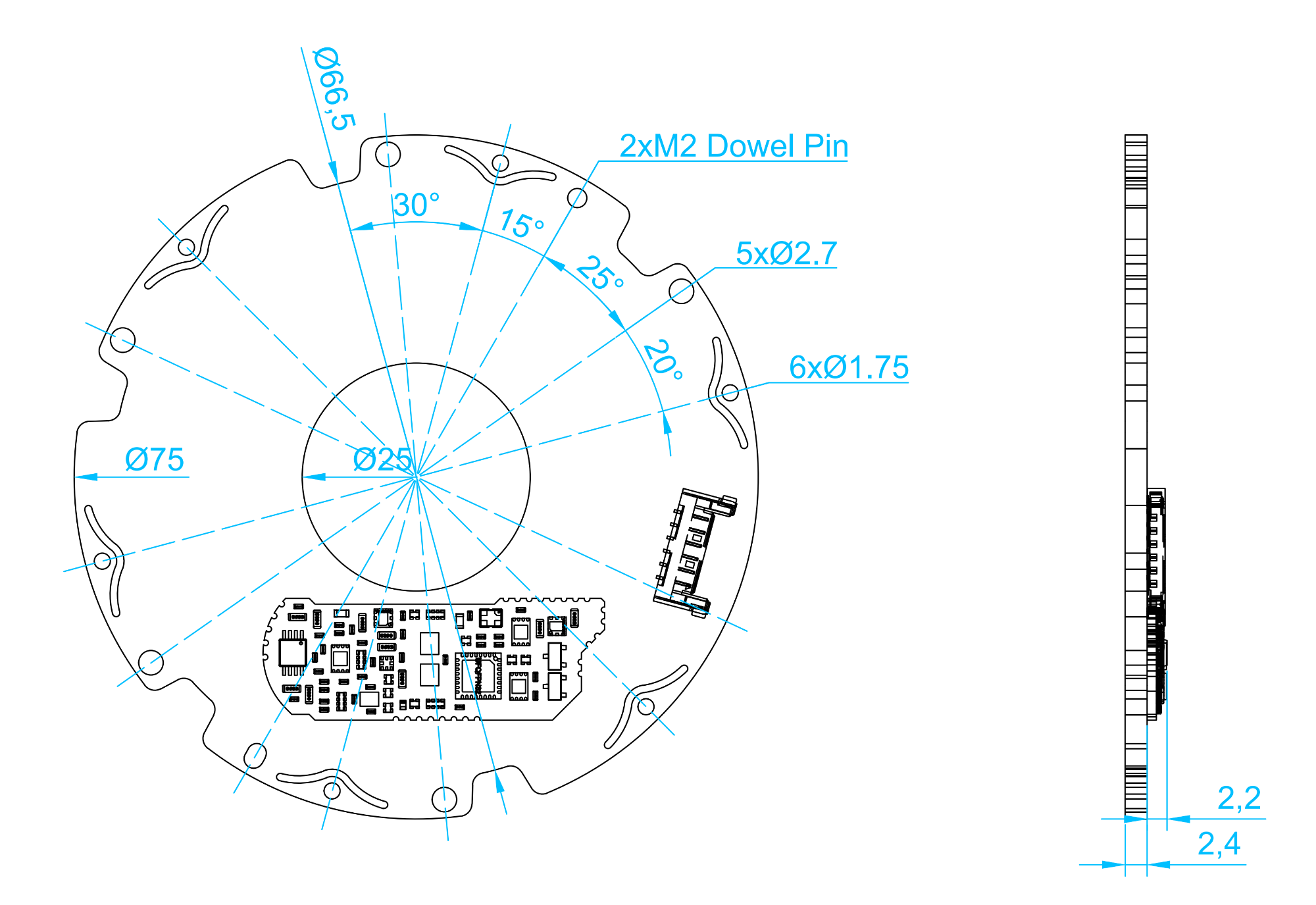 نقشه مکانیکی انکودر BX-75-O